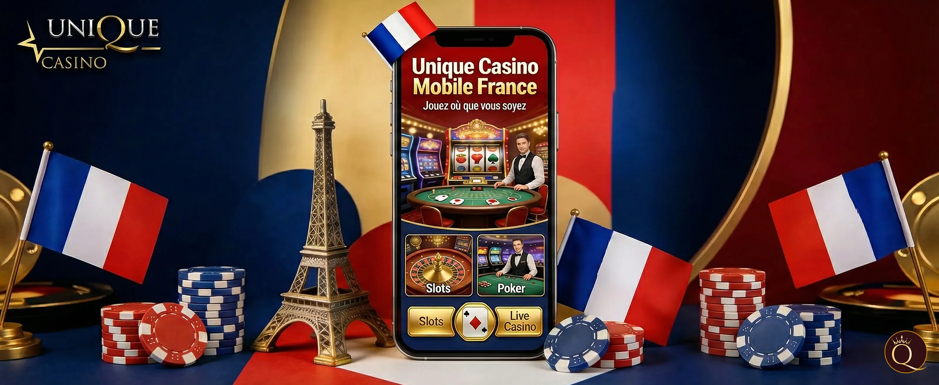 Version mobile Unique Casino en ligne sur Android et iOS, accès direct depuis le navigateur